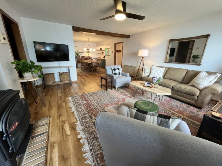 living room and dining room