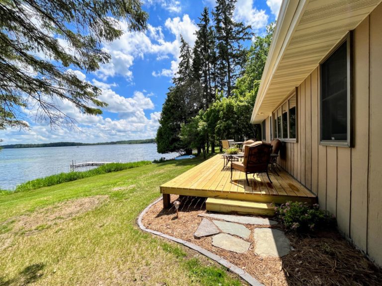 Lakeside deck and front yard