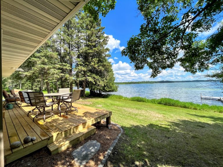 Lakeside deck and front yard