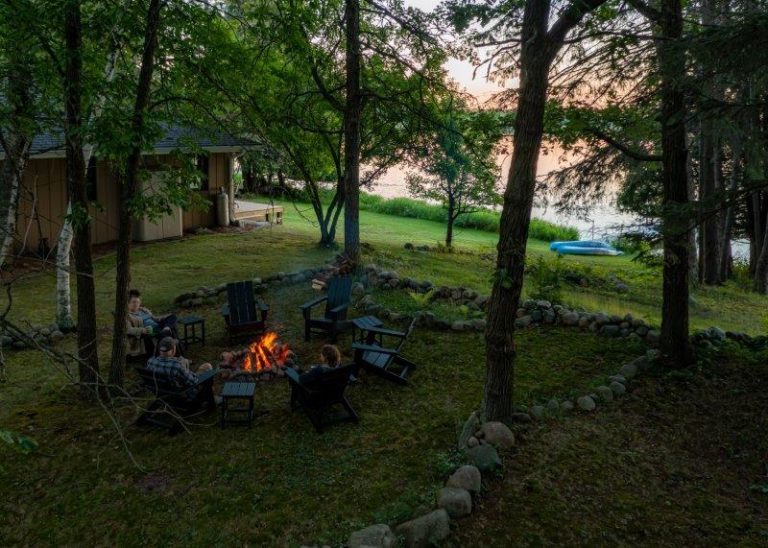 Enjoy a fire near the lake